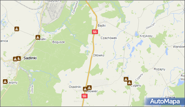 mapa Otłówko, Otłówko na mapie Targeo