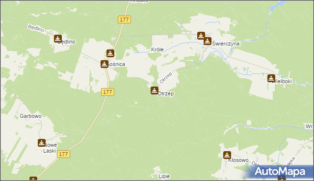 mapa Otrzep, Otrzep na mapie Targeo