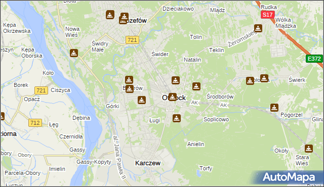 mapa Otwock, Otwock na mapie Targeo