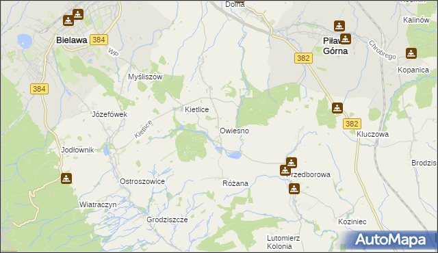 mapa Owiesno, Owiesno na mapie Targeo