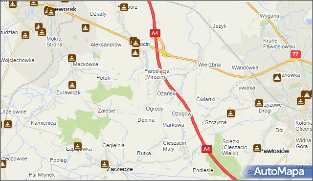 mapa Ożańsk, Ożańsk na mapie Targeo