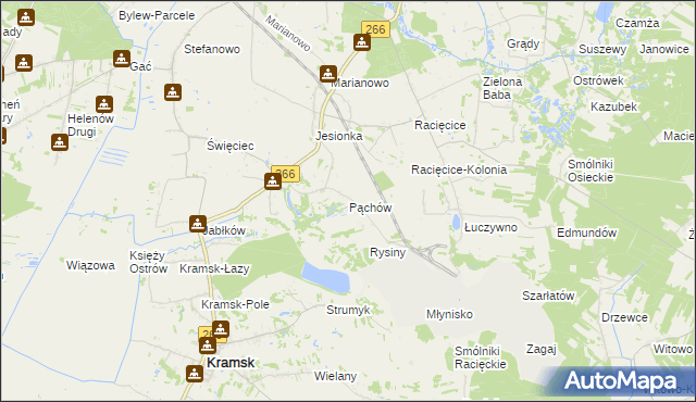 mapa Pąchów, Pąchów na mapie Targeo