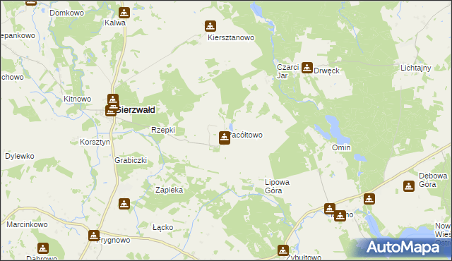 mapa Pacółtowo gmina Grunwald, Pacółtowo gmina Grunwald na mapie Targeo