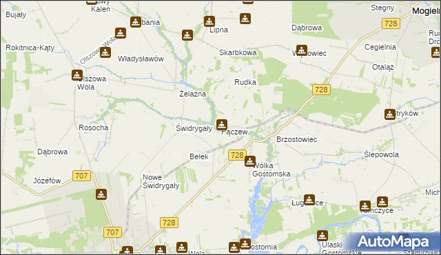 mapa Pączew, Pączew na mapie Targeo