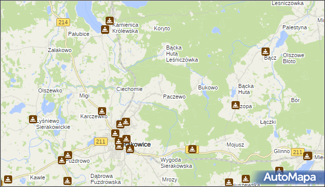 mapa Paczewo, Paczewo na mapie Targeo