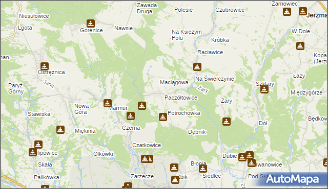 mapa Paczółtowice, Paczółtowice na mapie Targeo