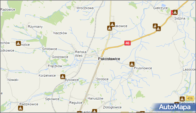 mapa Pakosławice, Pakosławice na mapie Targeo