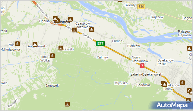 mapa Palmiry, Palmiry na mapie Targeo