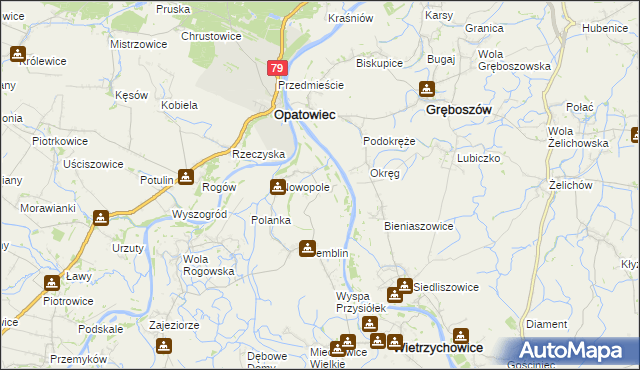 mapa Pałuszyce, Pałuszyce na mapie Targeo