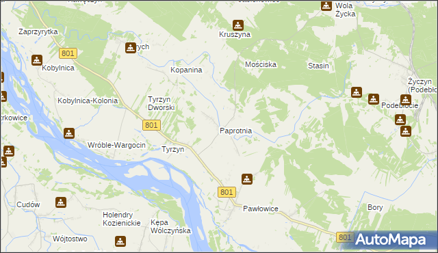 mapa Paprotnia gmina Stężyca, Paprotnia gmina Stężyca na mapie Targeo