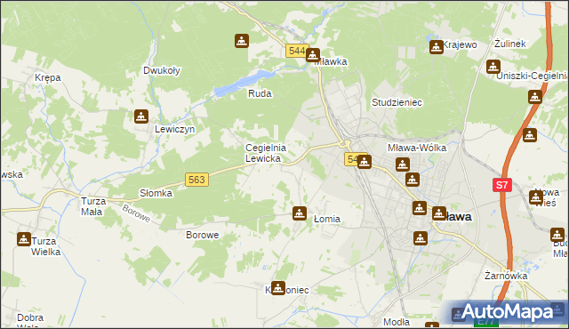 mapa Parcele Łomskie, Parcele Łomskie na mapie Targeo