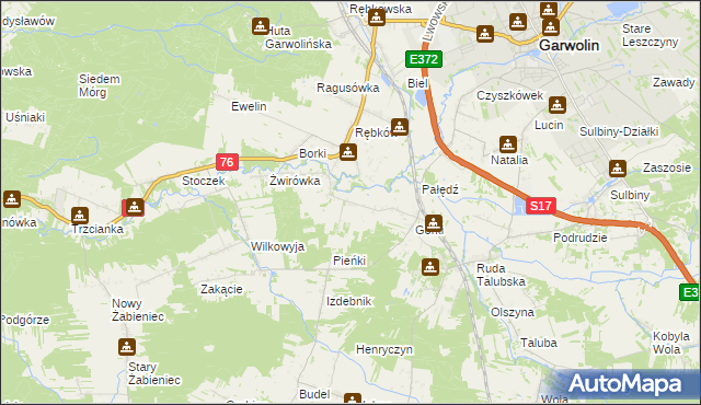 mapa Parcele-Rębków, Parcele-Rębków na mapie Targeo