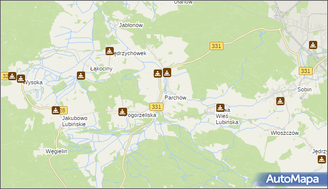 mapa Parchów, Parchów na mapie Targeo