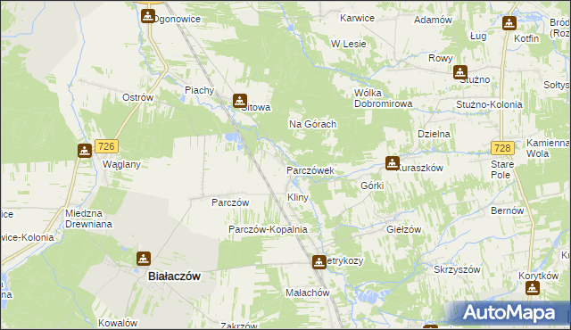 mapa Parczówek, Parczówek na mapie Targeo