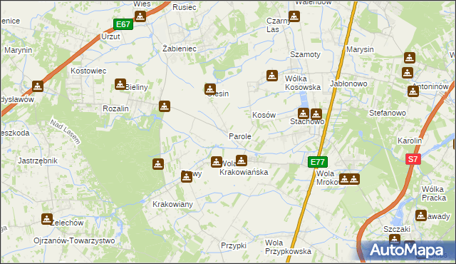 mapa Parole, Parole na mapie Targeo