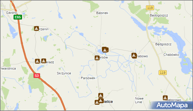 mapa Parsów, Parsów na mapie Targeo