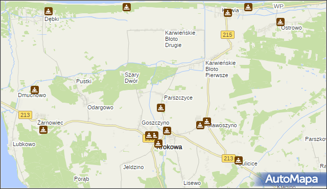 mapa Parszczyce, Parszczyce na mapie Targeo