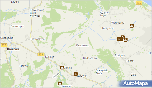 mapa Parszkowo, Parszkowo na mapie Targeo