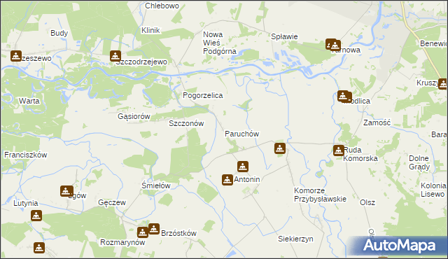 mapa Paruchów, Paruchów na mapie Targeo