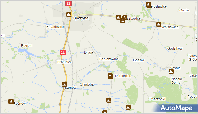 mapa Paruszowice, Paruszowice na mapie Targeo