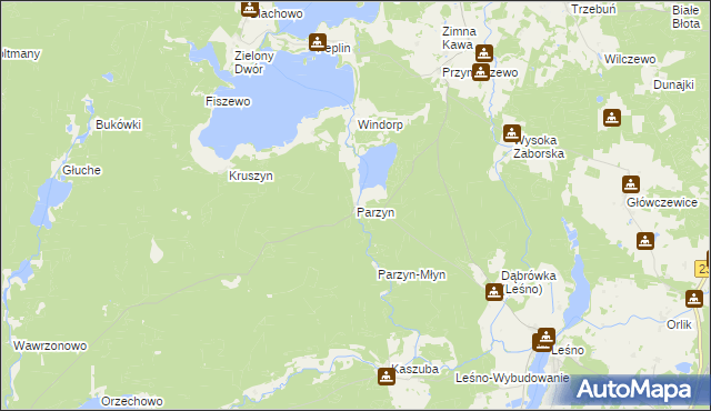 mapa Parzyn, Parzyn na mapie Targeo