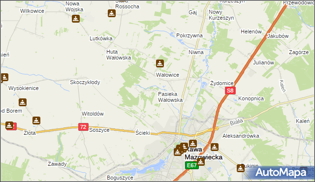 mapa Pasieka Wałowska, Pasieka Wałowska na mapie Targeo