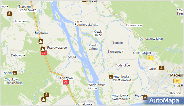 mapa Pasternik gmina Maciejowice, Pasternik gmina Maciejowice na mapie Targeo