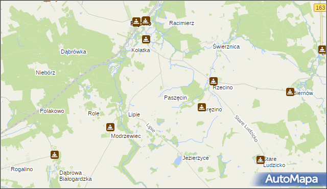 mapa Paszęcin, Paszęcin na mapie Targeo