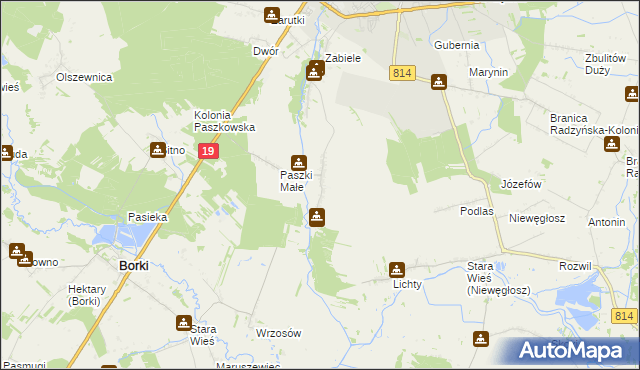 mapa Paszki Duże, Paszki Duże na mapie Targeo