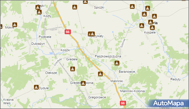 mapa Paszkowszczyzna, Paszkowszczyzna na mapie Targeo