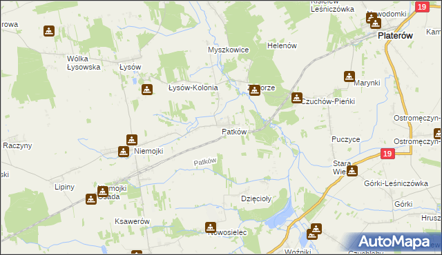 mapa Patków gmina Łosice, Patków gmina Łosice na mapie Targeo