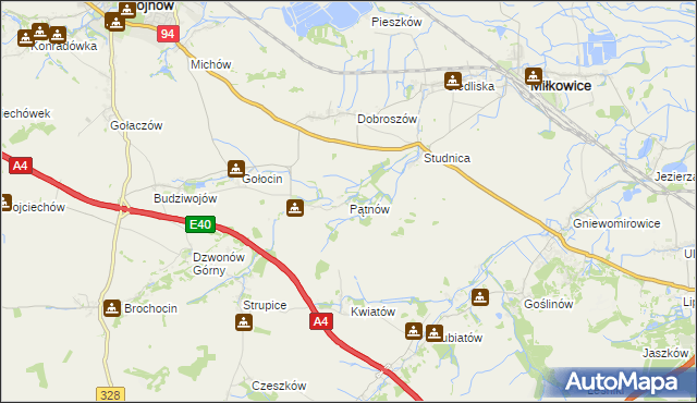 mapa Pątnów gmina Chojnów, Pątnów gmina Chojnów na mapie Targeo