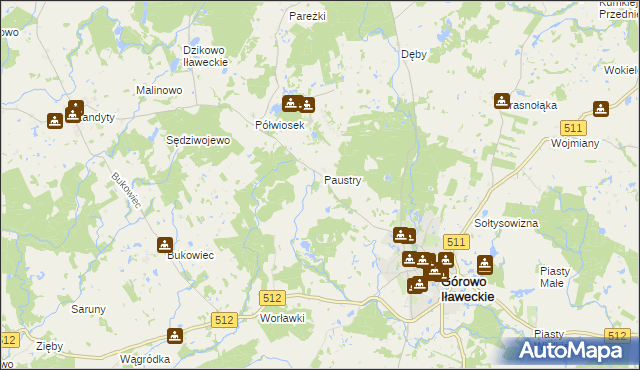 mapa Paustry Osada, Paustry Osada na mapie Targeo