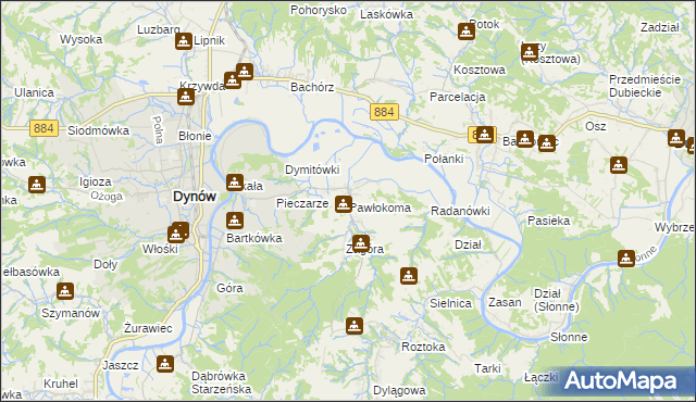 mapa Pawłokoma, Pawłokoma na mapie Targeo