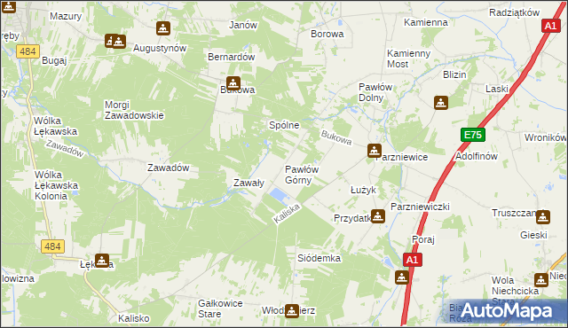 mapa Pawłów Górny, Pawłów Górny na mapie Targeo