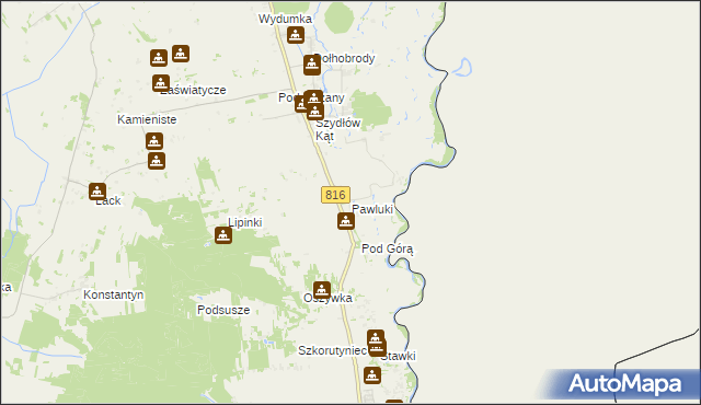 mapa Pawluki, Pawluki na mapie Targeo