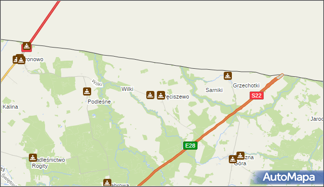 mapa Pęciszewo, Pęciszewo na mapie Targeo