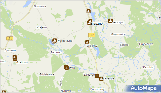 mapa Pęczerzyński Młyn, Pęczerzyński Młyn na mapie Targeo