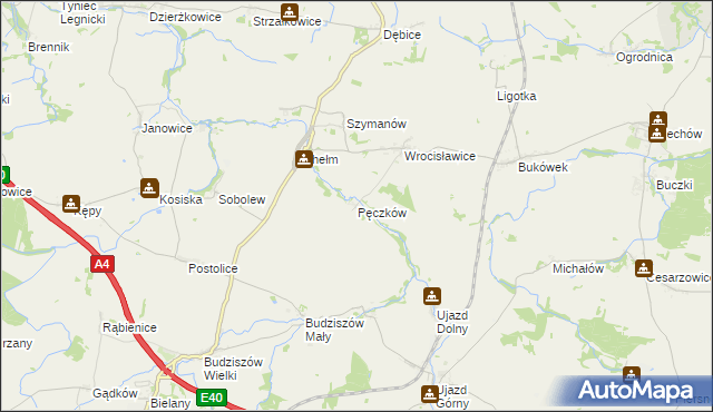 mapa Pęczków, Pęczków na mapie Targeo