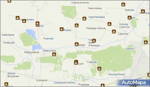 mapa Perespa, Perespa na mapie Targeo