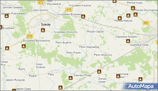 mapa Perki-Mazowsze, Perki-Mazowsze na mapie Targeo