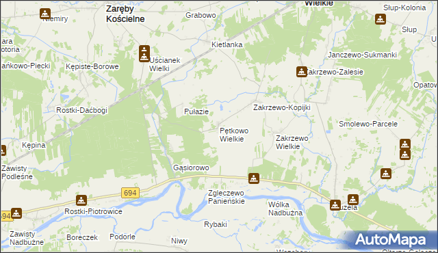 mapa Pętkowo Wielkie, Pętkowo Wielkie na mapie Targeo