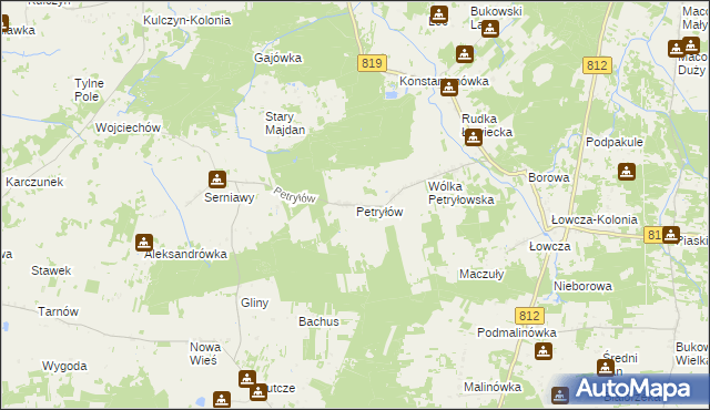 mapa Petryłów, Petryłów na mapie Targeo