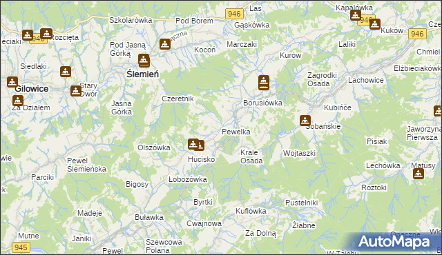 mapa Pewelka, Pewelka na mapie Targeo