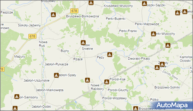 mapa Pęzy, Pęzy na mapie Targeo