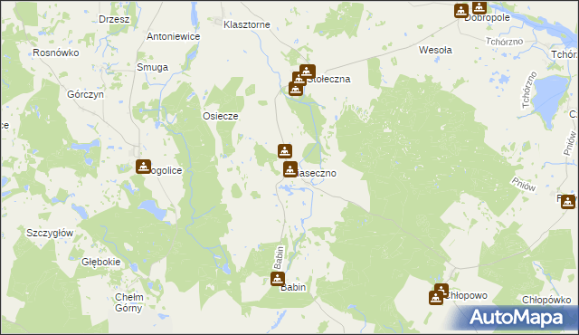 mapa Piaseczno gmina Trzcińsko-Zdrój, Piaseczno gmina Trzcińsko-Zdrój na mapie Targeo