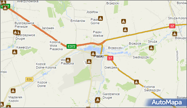 mapa Piaski powiat świdnicki, Piaski powiat świdnicki na mapie Targeo