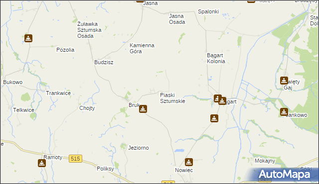 mapa Piaski Sztumskie, Piaski Sztumskie na mapie Targeo