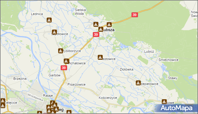 mapa Piastowice gmina Lubsza, Piastowice gmina Lubsza na mapie Targeo