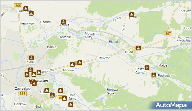 mapa Piastowo gmina Lubaczów, Piastowo gmina Lubaczów na mapie Targeo